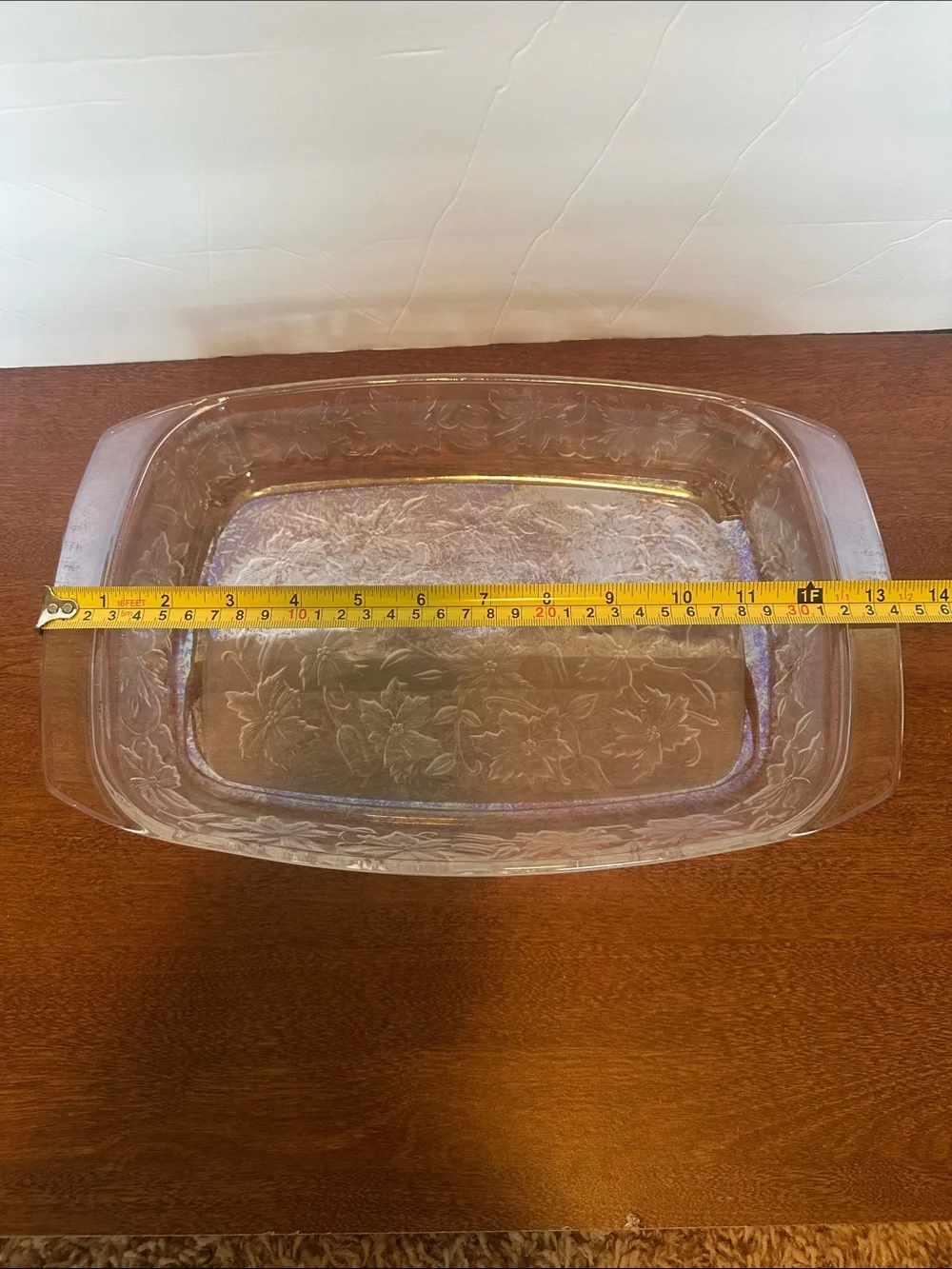 Princess House Iridescent Clear Glass Serving Dish